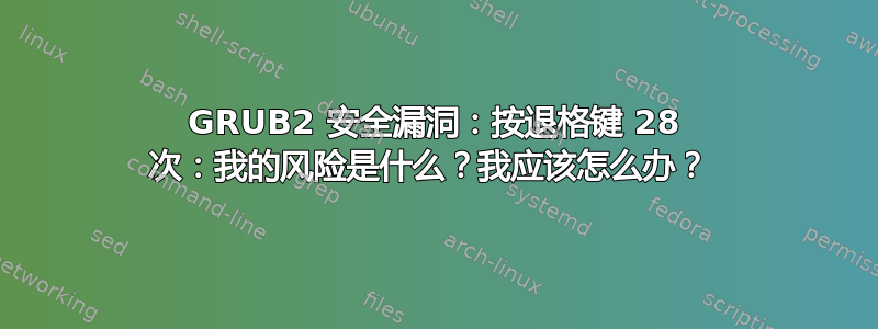 GRUB2 安全漏洞：按退格键 28 次：我的风险是什么？我应该怎么办？ 