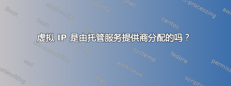 虚拟 IP 是由托管服务提供商分配的吗？