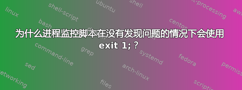 为什么进程监控脚本在没有发现问题的情况下会使用 exit 1;？