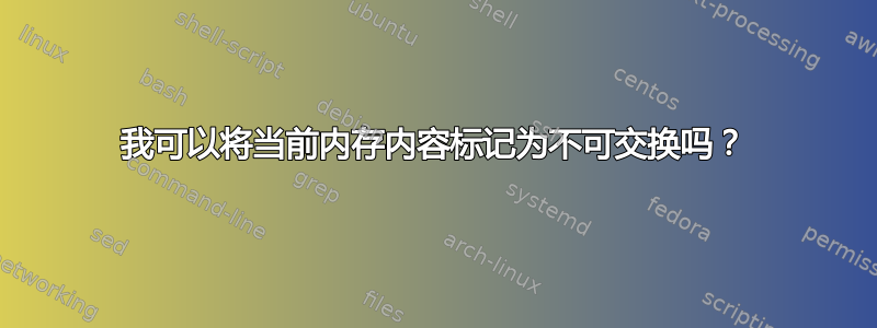 我可以将当​​前内存内容标记为不可交换吗？