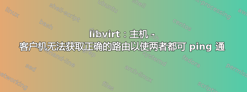 libvirt：主机 - 客户机无法获取正确的路由以使两者都可 ping 通