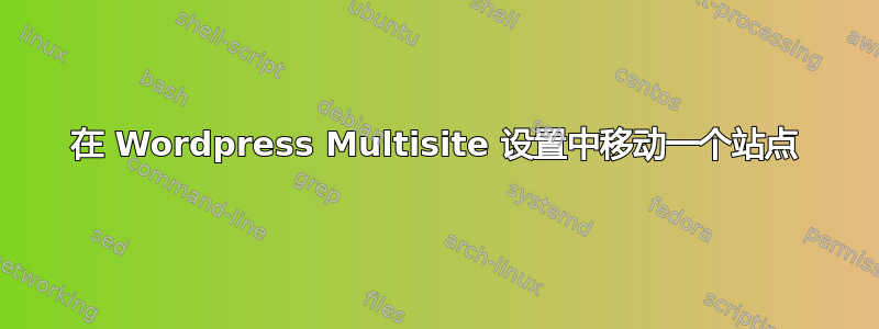 在 Wordpress Multisite 设置中移动一个站点