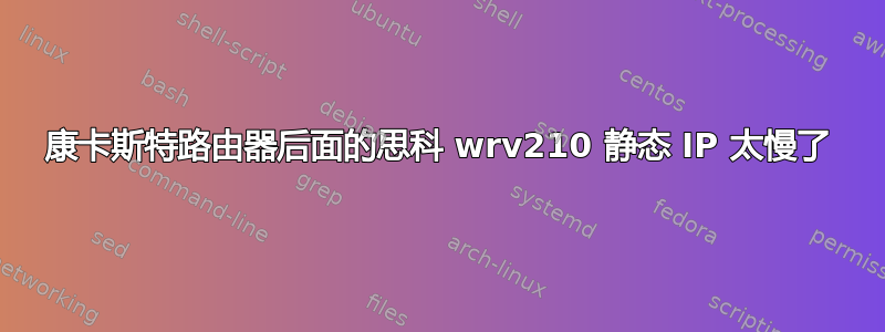 康卡斯特路由器后面的思科 wrv210 静态 IP 太慢了