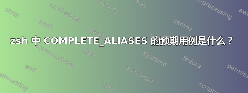 zsh 中 COMPLETE_ALIASES 的预期用例是什么？