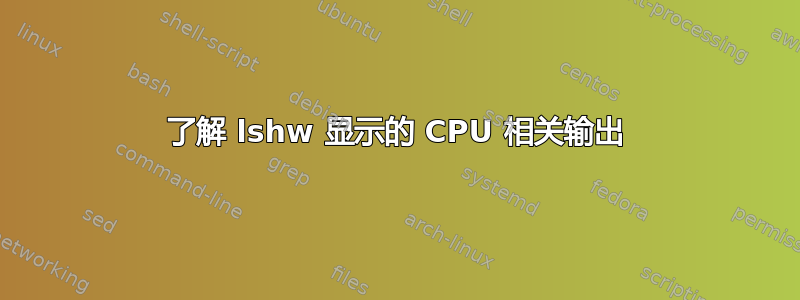 了解 lshw 显示的 CPU 相关输出