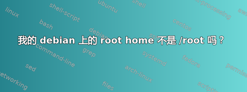 我的 debian 上的 root home 不是 /root 吗？