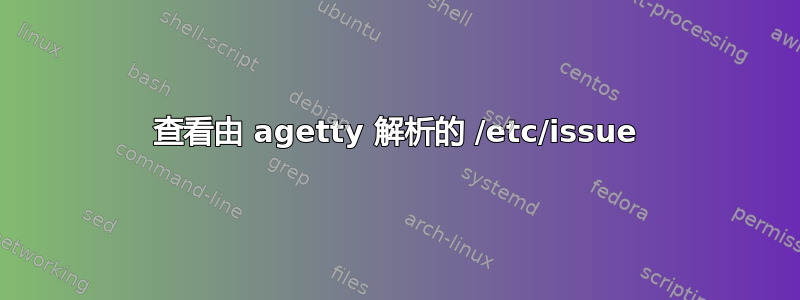 查看由 agetty 解析的 /etc/issue