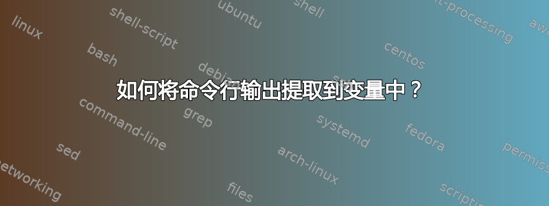 如何将命令行输出提取到变量中？