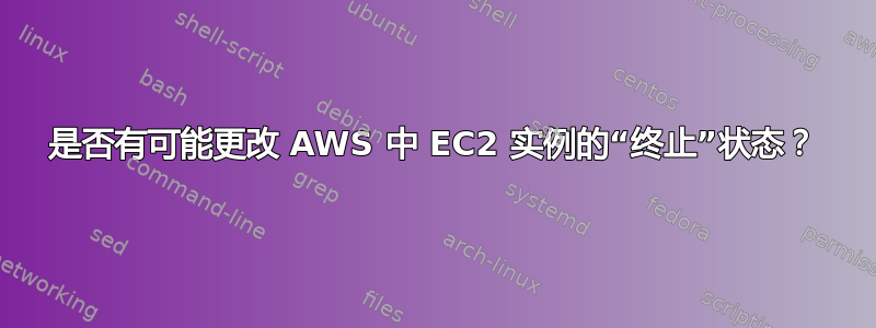 是否有可能更改 AWS 中 EC2 实例的“终止”状态？