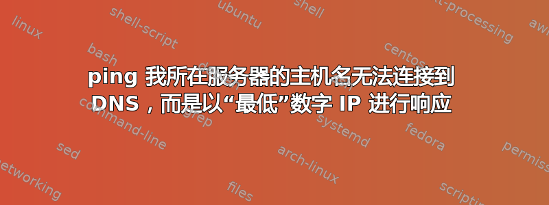 ping 我所在服务器的主机名无法连接到 DNS，而是以“最低”数字 IP 进行响应