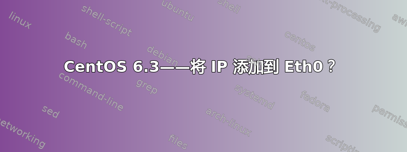 CentOS 6.3——将 IP 添加到 Eth0？