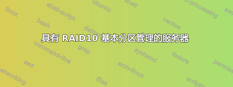 具有 RAID10 基本分区管理的服务器