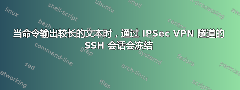 当命令输出较长的文本时，通过 IPSec VPN 隧道的 SSH 会话会冻结