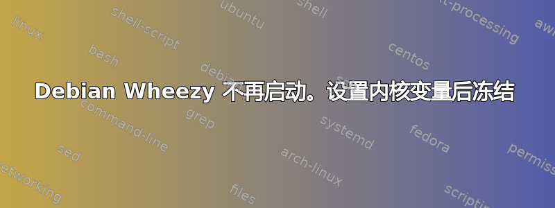 Debian Wheezy 不再启动。设置内核变量后冻结