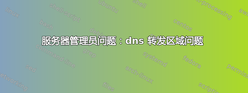 服务器管理员问题：dns 转发区域问题