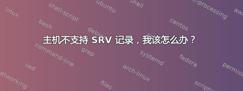 主机不支持 SRV 记录，我该怎么办？