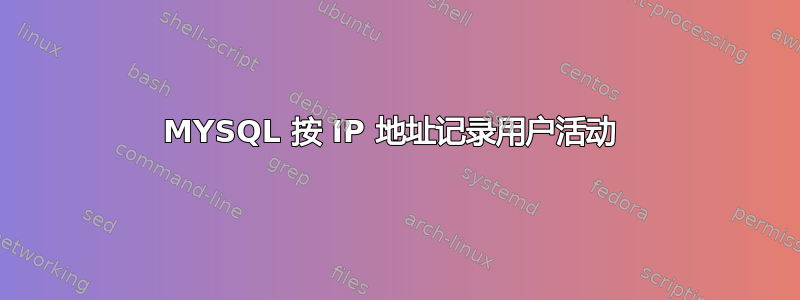 MYSQL 按 IP 地址记录用户活动 