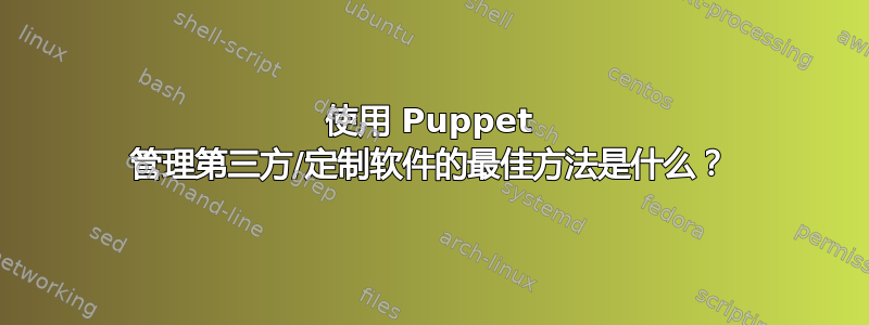 使用 Puppet 管理第三方/定制软件的最佳方法是什么？