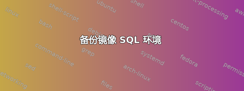 备份镜像 SQL 环境