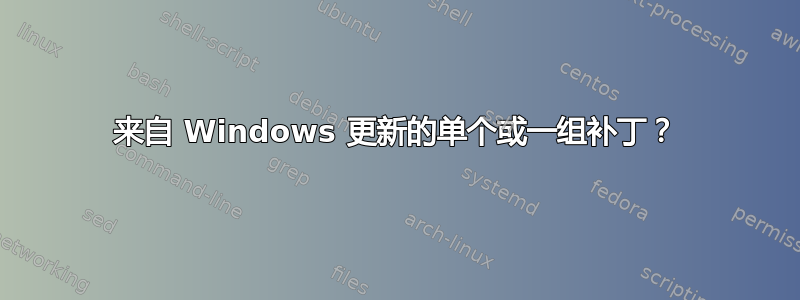 来自 Windows 更新的单个或一组补丁？