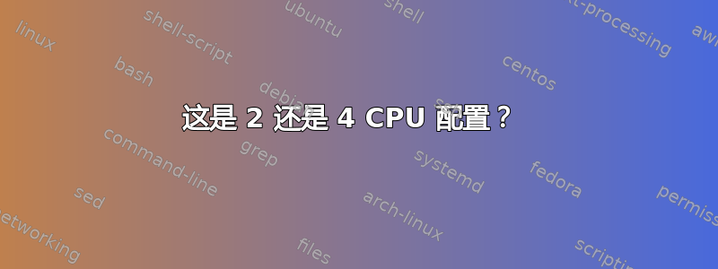 这是 2 还是 4 CPU 配置？ 