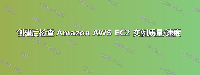 创建后检查 Amazon AWS EC2 实例质量/速度