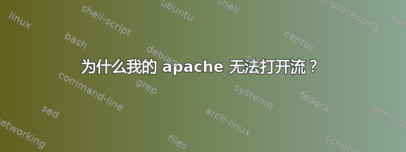 为什么我的 apache 无法打开流？