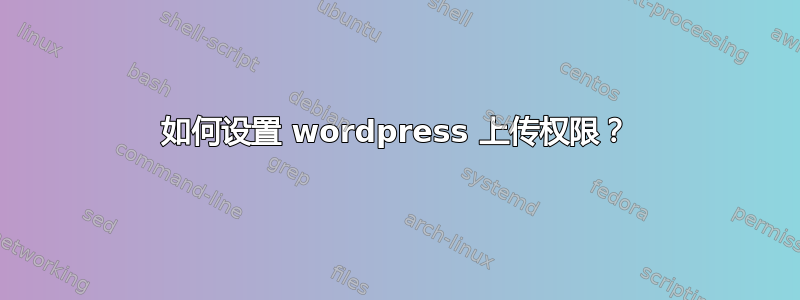 如何设置 wordpress 上传权限？