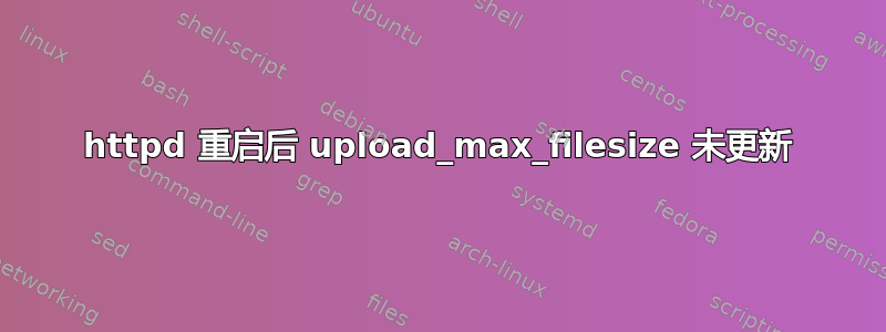 httpd 重启后 upload_max_filesize 未更新