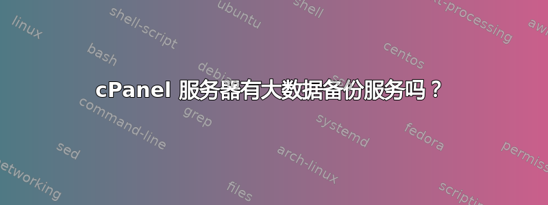 cPanel 服务器有大数据备份服务吗？