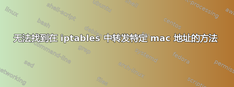 无法找到在 iptables 中转发特定 mac 地址的方法