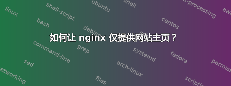 如何让 nginx 仅提供网站主页？