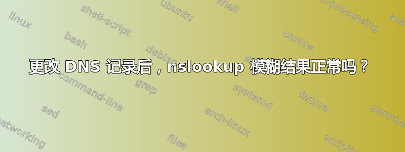 更改 DNS 记录后，nslookup 模糊结果正常吗？