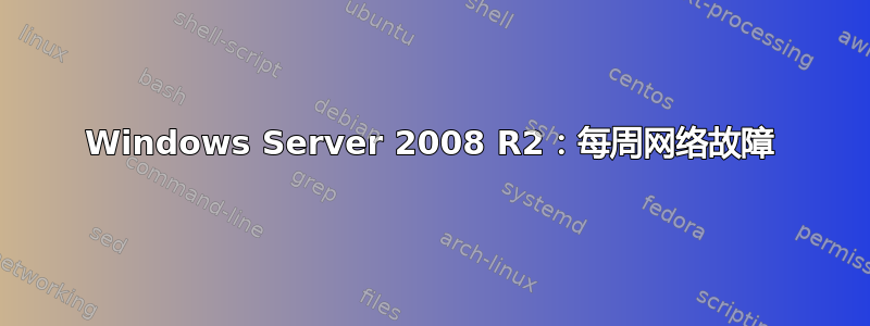 Windows Server 2008 R2：每周网络故障