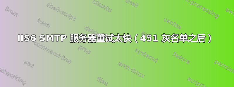 IIS6 SMTP 服务器重试太快（451 灰名单之后）