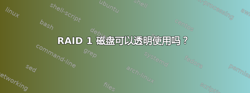 RAID 1 磁盘可以透明使用吗？