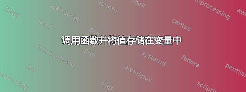 调用函数并将值存储在变量中