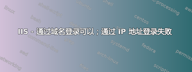 IIS - 通过域名登录可以；通过 IP 地址登录失败