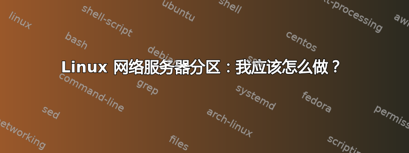 Linux 网络服务器分区：我应该怎么做？