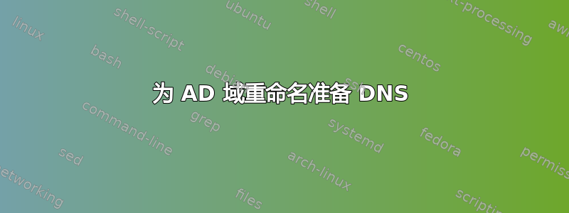 为 AD 域重命名准备 DNS