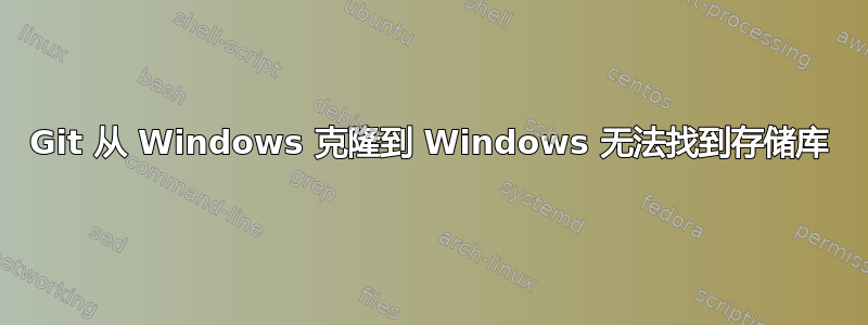 Git 从 Windows 克隆到 Windows 无法找到存储库