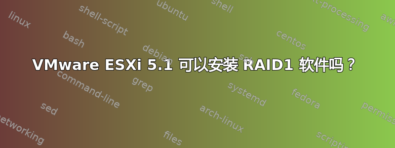 VMware ESXi 5.1 可以安装 RAID1 软件吗？