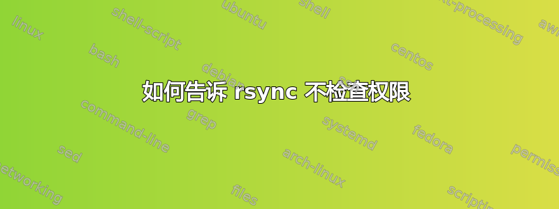 如何告诉 rsync 不检查权限