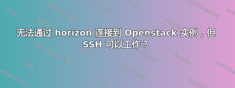 无法通过 horizo​​n 连接到 Openstack 实例，但 SSH 可以工作？