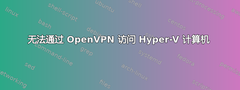 无法通过 OpenVPN 访问 Hyper-V 计算机