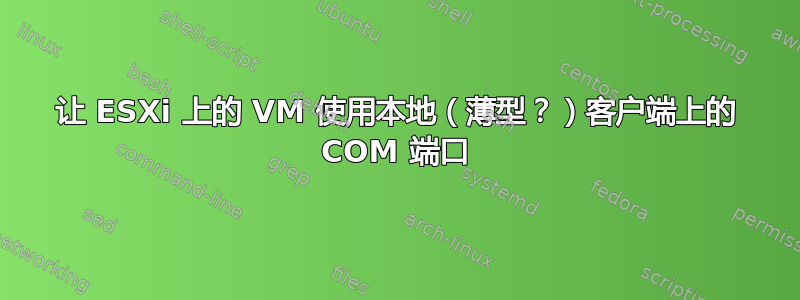 让 ESXi 上的 VM 使用本地（薄型？）客户端上的 COM 端口