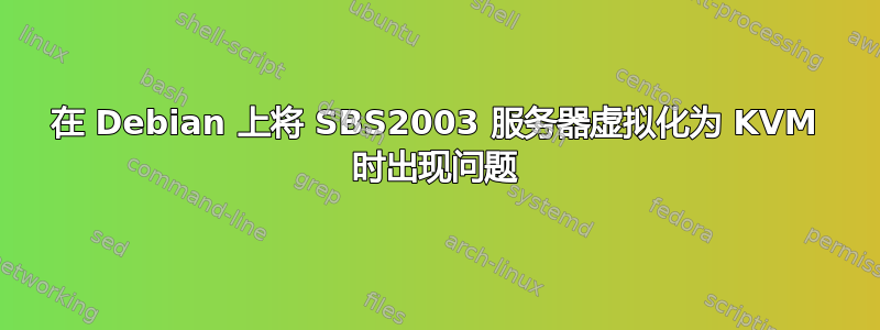 在 Debian 上将 SBS2003 服务器虚拟化为 KVM 时出现问题