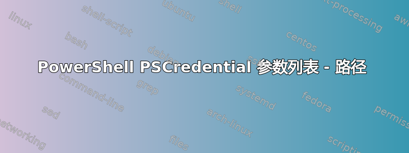 PowerShell PSCredential 参数列表 - 路径