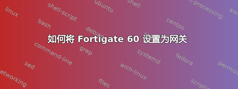如何将 Fortigate 60 设置为网关