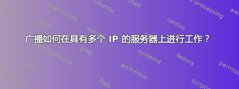 广播如何在具有多个 IP 的服务器上进行工作？